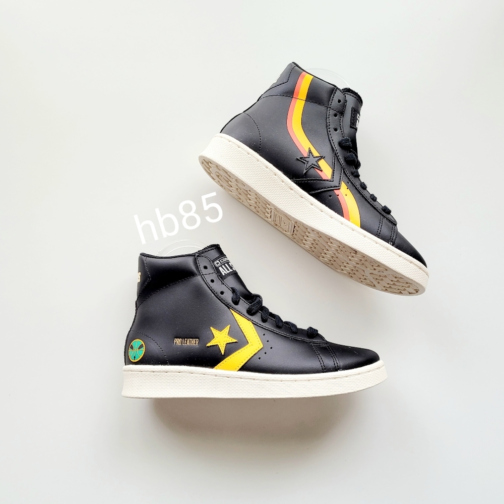 Converse Pro Leather HI Black University Gold White Youth 7